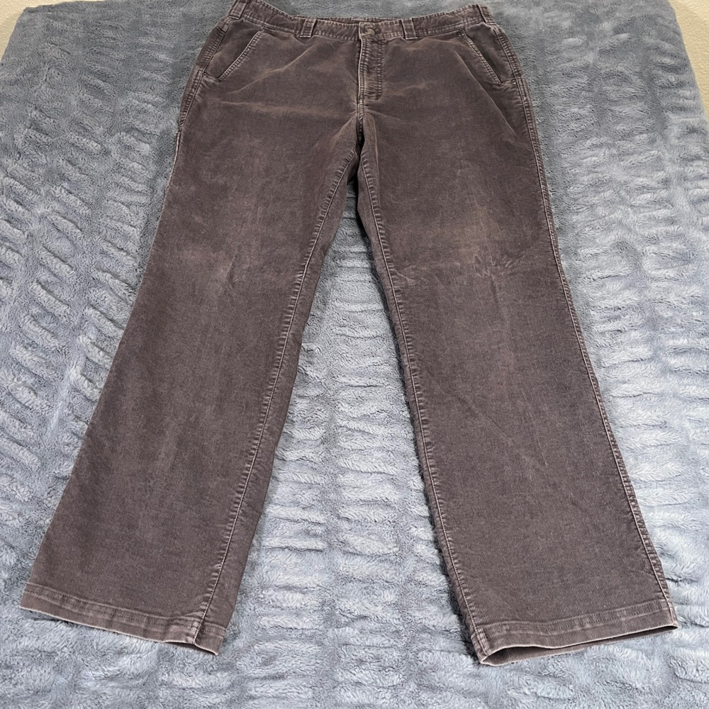 ExOfficio Mens Corduroy Pants 38x32 Brown Gray Straight Leg Stretch Utility